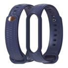 For Xiaomi Mi Band 5/6/7 Mijobs Solid Color Honeycomb Silicone Watch Band(Midnight Blue) - 1