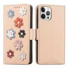 For iPhone 12 mini Stereoscopic Flowers Leather Phone Case (Yellow) - 1