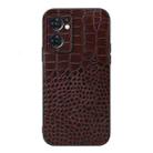 For OPPO Reno7 5G International Version / Find X5 Lite Crocodile Texture Genuine Leather Phone Case(Coffee) - 1