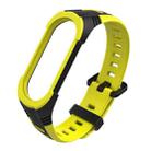 For Xiaomi Mi Band 5 / 6 / 7 Mijobs Two-color Silicone Watch Band(Black+Yellow) - 1