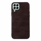 For Samsung Galaxy M33 5G Genuine Leather Double Color Crazy Horse Phone Case(Coffee) - 1