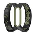 For Xiaomi Mi Band 5/6/7 Mijobs Sport Two-color TPU Watch Band(Black+Army Green) - 1