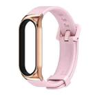 For Xiaomi Mi Band 3/4/5/6 Mijobs CS Silicone Waterproof Watch Band(Pink+Rose Gold) - 1