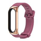 For Xiaomi Mi Band 3/4/5/6 Mijobs CS Silicone Waterproof Watch Band(Wine Red+Rose Gold) - 1