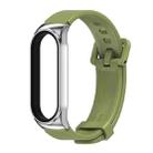 For Xiaomi Mi Band 3/4/5/6 Mijobs CS Silicone Waterproof Watch Band(Army Green+Silver) - 1