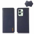 For OPPO Realme GT2 Pro KHAZNEH Nappa Top Layer Cowhide Leather Phone Case(Blue) - 1