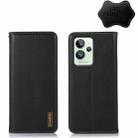 For OPPO Realme GT2 Pro KHAZNEH Nappa Top Layer Cowhide Leather Phone Case(Black) - 1