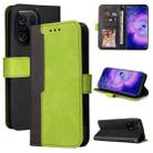 For OPPO Find X5 Stitching-Color Flip Leather Phone Case(Green) - 1