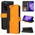 For OPPO Find X5 Stitching-Color Flip Leather Phone Case(Orange) - 1