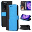 For OPPO Find X5 Pro Stitching-Color Flip Leather Phone Case(Blue) - 1