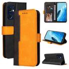 For OPPO Find X5 Lite / Reno7 5G Global Stitching-Color Flip Leather Phone Case(Orange) - 1