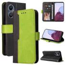 For OPPO Reno7 Z 5G / A96 5G Stitching-Color Flip Leather Phone Case(Green) - 1