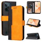 For OPPO Realme C31 4G Stitching-Color Flip Leather Phone Case(Orange) - 1