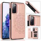 For Samsung Galaxy S20 FE Double Buckle Mandala PU+TPU Phone Case(Rose Gold) - 1