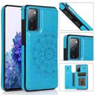 For Samsung Galaxy S20 FE Double Buckle Mandala PU+TPU Phone Case(Blue) - 1