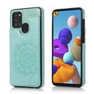 For Samsung Galaxy A21s Double Buckle Mandala PU+TPU Phone Case(Green) - 1