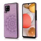 For Samsung Galaxy A42 5G Double Buckle Mandala PU+TPU Phone Case(Purple) - 1