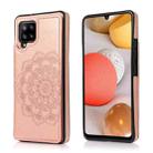 For Samsung Galaxy A42 5G Double Buckle Mandala PU+TPU Phone Case(Rose Gold) - 1