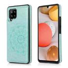 For Samsung Galaxy A42 5G Double Buckle Mandala PU+TPU Phone Case(Green) - 1