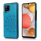 For Samsung Galaxy A42 5G Double Buckle Mandala PU+TPU Phone Case(Blue) - 1