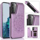 For Samsung Galaxy S21+ 5G Double Buckle Mandala PU+TPU Phone Case(Purple) - 1