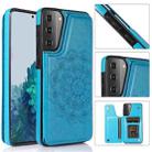 For Samsung Galaxy S21+ 5G Double Buckle Mandala PU+TPU Phone Case(Blue) - 1