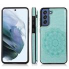 For Samsung Galaxy S21 FE 5G Double Buckle Mandala PU+TPU Phone Case(Green) - 1