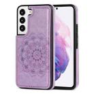 For Samsung Galaxy S22 5G Double Buckle Mandala PU+TPU Phone Case(Purple) - 1