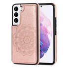 For Samsung Galaxy S22 5G Double Buckle Mandala PU+TPU Phone Case(Rose Gold) - 1