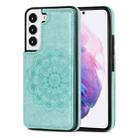 For Samsung Galaxy S22 5G Double Buckle Mandala PU+TPU Phone Case(Green) - 1