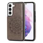 For Samsung Galaxy S22+ 5G Double Buckle Mandala PU+TPU Phone Case(Grey) - 1