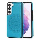 For Samsung Galaxy S22+ 5G Double Buckle Mandala PU+TPU Phone Case(Blue) - 1