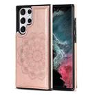 For Samsung Galaxy S22 Ultra 5G Double Buckle Mandala PU+TPU Phone Case(Rose Gold) - 1