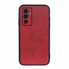 For vivo S10e 5G / V23e Accurate Hole Two-color Calf Texture PU Phone Case(Red) - 1