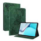 For Huawei MatePad 11 2021 Butterfly Flower Embossed Leather Tablet Case(Green) - 1