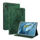 For Huawei MatePad Pro 10.8 2021 Butterfly Flower Embossed Leather Tablet Case(Green) - 1