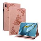 For Huawei MatePad Pro 10.8 2021 Butterfly Flower Embossed Leather Tablet Case(Rose Gold) - 1