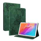 For Huawei MatePad T 10s/Enjoy Tablet 2 Butterfly Flower Embossed Leather Tablet Case(Green) - 1