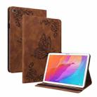 For Huawei MatePad T 10s/Enjoy Tablet 2 Butterfly Flower Embossed Leather Tablet Case(Brown) - 1