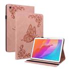 For Huawei MatePad T 10s/Enjoy Tablet 2 Butterfly Flower Embossed Leather Tablet Case(Rose Gold) - 1