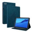 For Huawei MediaPad M5 Lite Butterfly Flower Embossed Leather Tablet Case(Blue) - 1