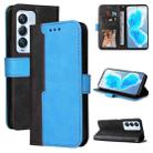 For Tecno Camon 18 Premier Stitching-Color Horizontal Flip Leather Case(Blue) - 1