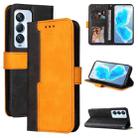 For Tecno Camon 18 Premier Stitching-Color Horizontal Flip Leather Case(Orange) - 1