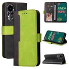 For Infinix Hot 11S Stitching-Color Horizontal Flip Leather Case(Green) - 1