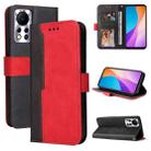 For Infinix Hot 11S NFC Stitching-Color Horizontal Flip Leather Case(Red) - 1