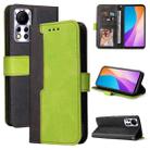 For Infinix Hot 11S NFC Stitching-Color Horizontal Flip Leather Case(Green) - 1