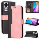 For Infinix Hot 11S NFC Stitching-Color Horizontal Flip Leather Case(Pink) - 1