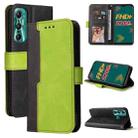 For Infinix Hot 11 Stitching-Color Horizontal Flip Leather Case(Green) - 1