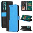 For Infinix Hot 11 Stitching-Color Horizontal Flip Leather Case(Blue) - 1