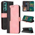 For Infinix Hot 11 Stitching-Color Horizontal Flip Leather Case(Pink) - 1